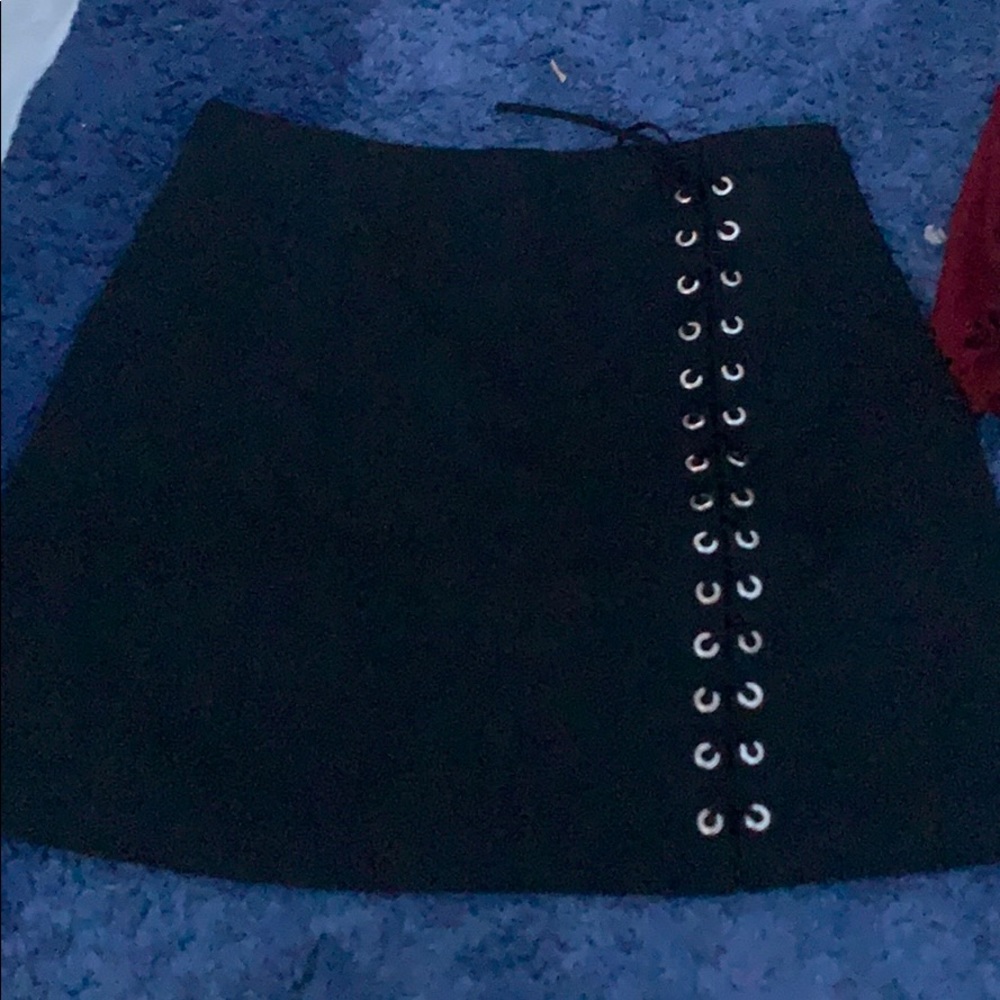 black mini skirt
